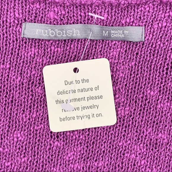 NWT Rubbish Open Knit Cap Sleeve Sweater - Picture 8 of 10